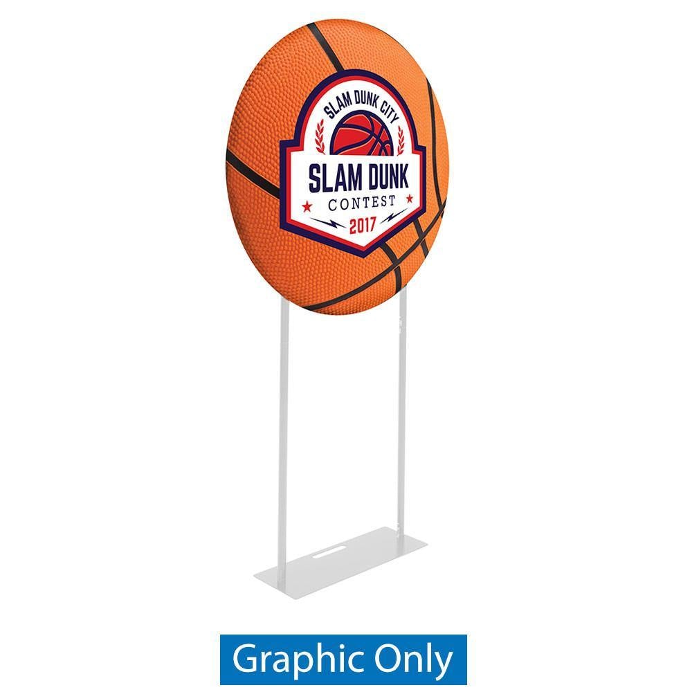 3 ft. EZ Extend® Circle Displays — Single Sided Graphic Only with Black Back Fabric